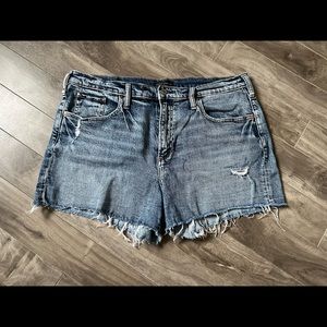 Silver Denim Shorts